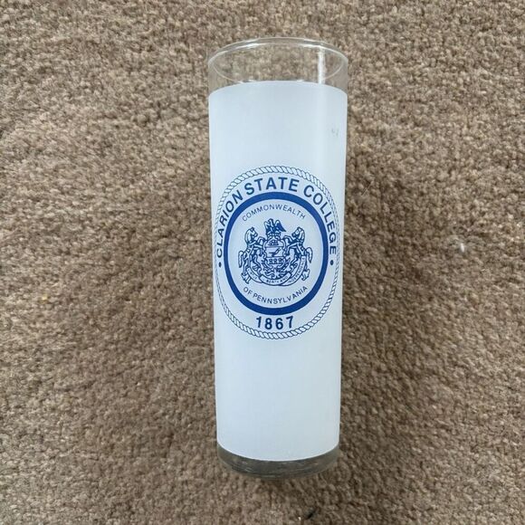 Clarion State College Clarion University Vintage Tall Frosted Drinking Glass - Picture 1 of 8